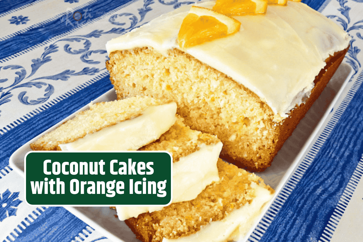 Coconut Cakes with Orange Icing