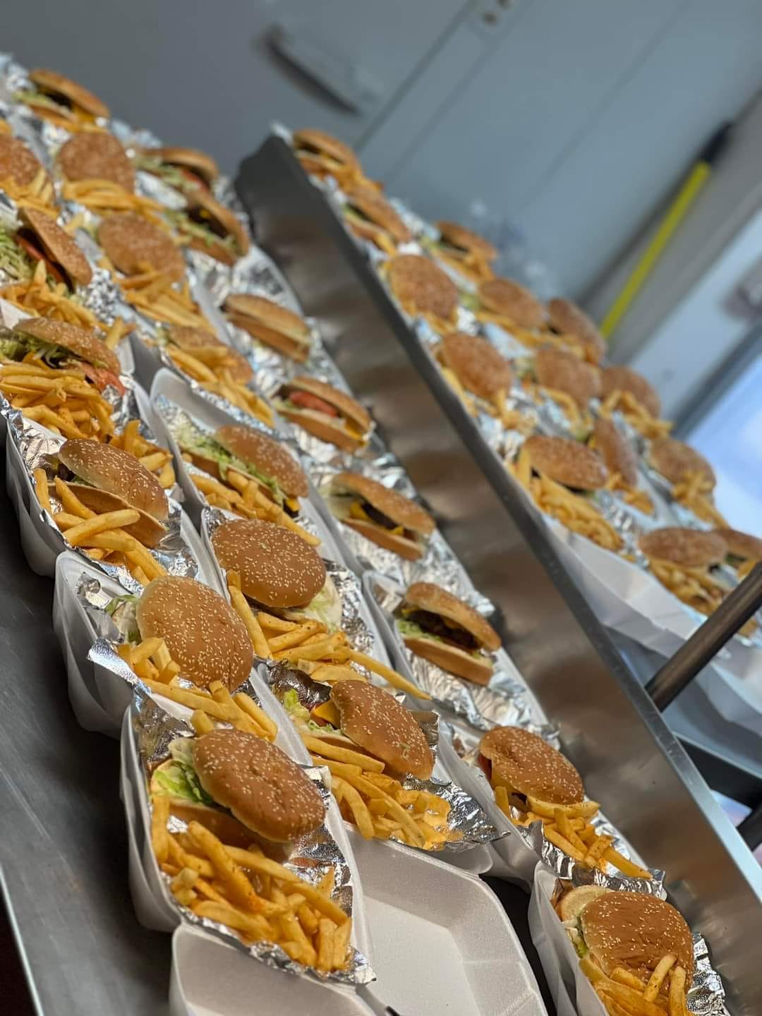 Feeding the Homeless, burgers and fries, Chef Dee's Creations